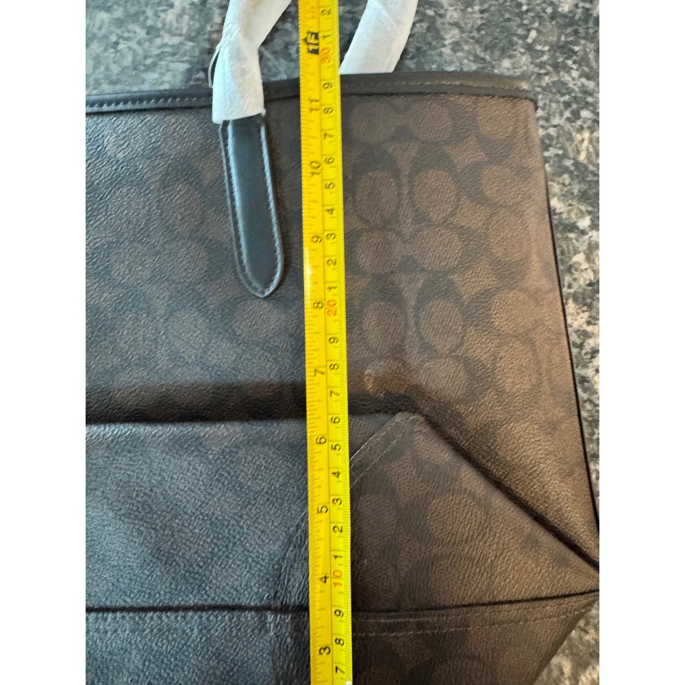 Coach City Tote in Signature Canvas Walnut Black CV976 IMXAQ Womens Bag - Picture 9 of 14
